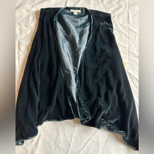 NWT Coldwater Creek Waterfall Velvet Vest deep teal size M 10-12